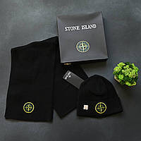 Набір шапка та шарф STONE ISLAND D11549 чорний