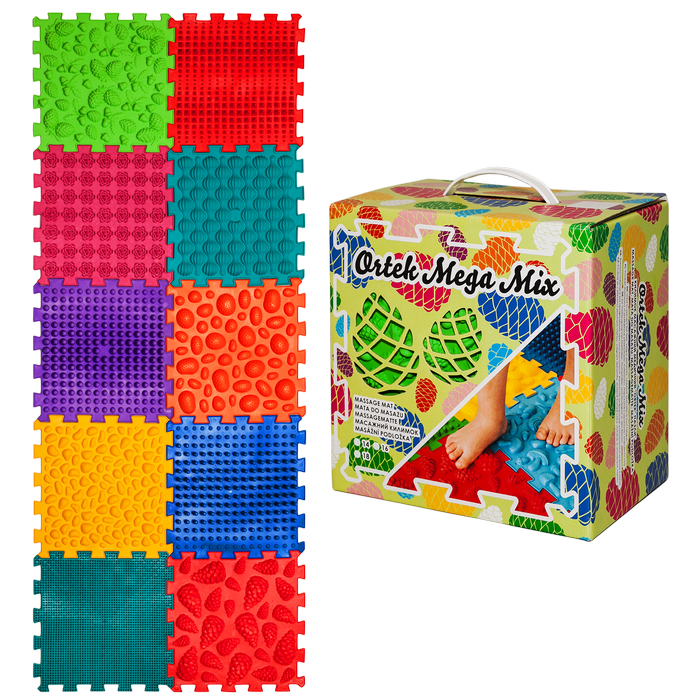 Килимок масажний "Пазли Мікс" 10 елементів Ортек, Україна, фото 1