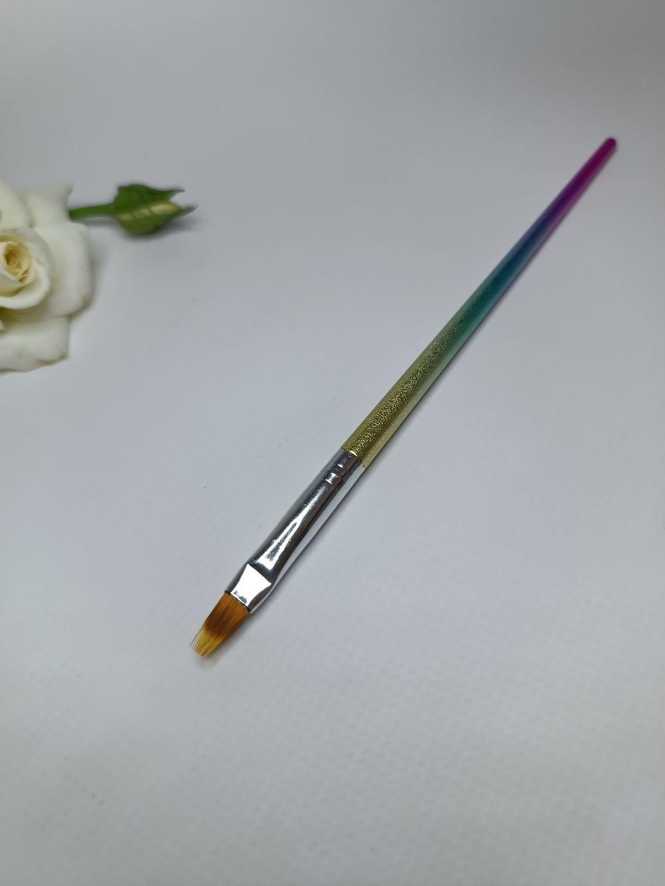 Пензель для декору нігтів різнокольоровий