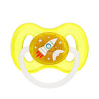 Пустышка Canpol babies латексная круглая 0-6 м space желтая 23/221_yel