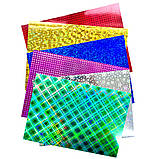 Набір кольорового картону "Голографічний" Преміум А4, 6 арк., фото 3