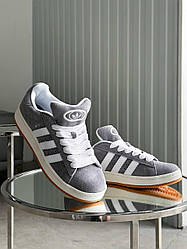 Жіночі кросівки Adidas Campus 00S Grey/White (сірі з білим) модні повсякденні кеди AS033