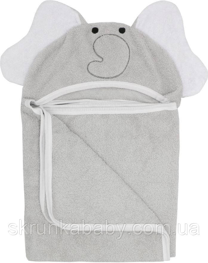 Рушник з капюшоном і вушками Bubaba by FreeON ELEPHANT Grey 110х75 см