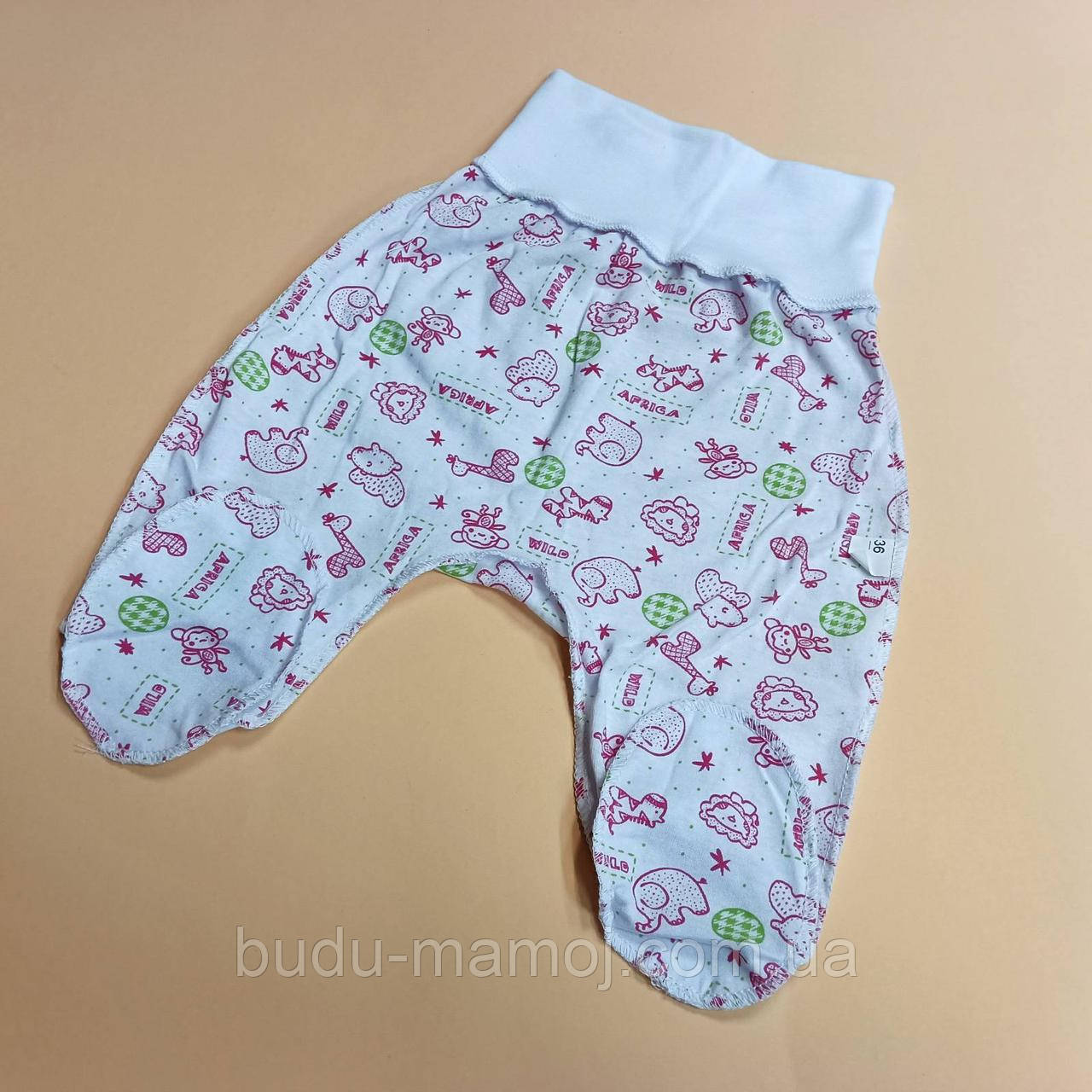 Повзунки для немовляти хлопчикові дівчинці бавовна еврорезинка зовнішні шви, фото 1