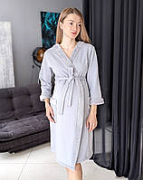 Теплий халат для вагітних Тедді (сірий), фото 4