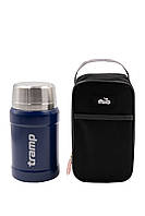 Термос TRAMP з широким горлом 800 мл в чохлі UTRC-132 Оливковий Темно-синій