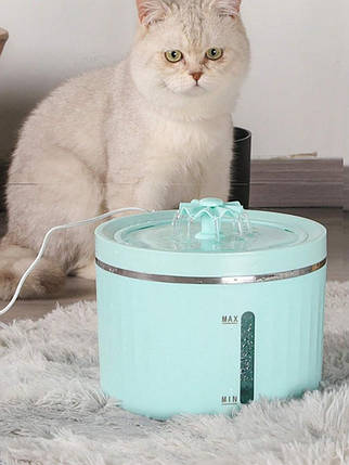 Питний фонтан для котів і собак 2 л, з фільтром і підсвіткою Автоматична поїлка-ліхтанчик для тварин, фото 2