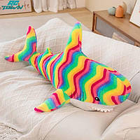 Яркая мягкая игрушка-подушка для сна Акула ИКЕА Blahaj 100 см Радужная Ikea