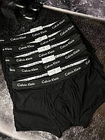 Трусы мужские черные Calvin Klein Мужские трусы боксеры хлопок в наборе 5 шт