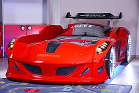 Дитяче ліжко машина з підсвічуванням Jaguar Spedy boy, червона Туреччина