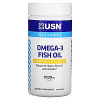 USN, Omega-3 Fish Oil (90 капс.), рыбий жир, омега-3