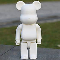 Статуетка Bearbrick 400% White 28 см. Дизайнерська іграшка Беарбрік білий. Фігурка для інтер'єру ведмідь Беарбрік. Bearbrick