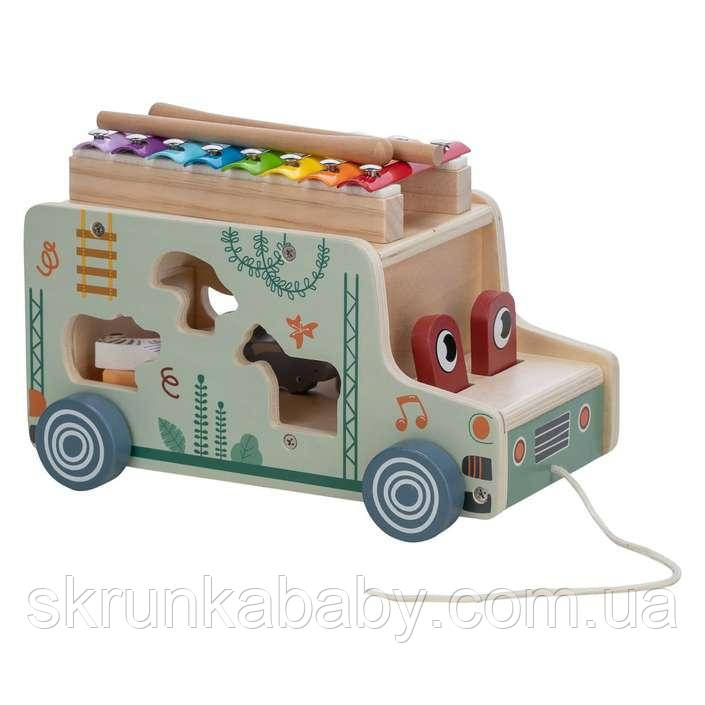 Дерев`яна вантажівка FreeON з ксилофоном, фото 1