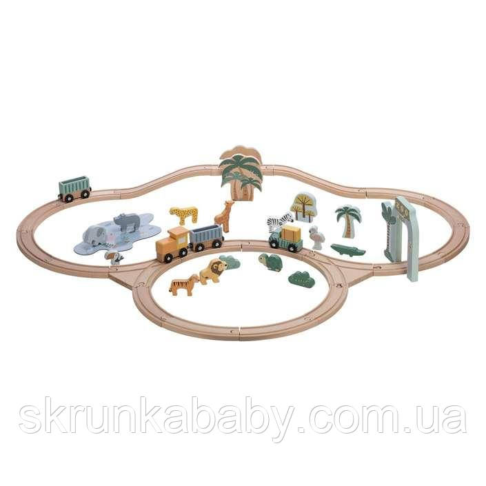 Дерев`яна залізниця FreeON з вагонами, фото 1