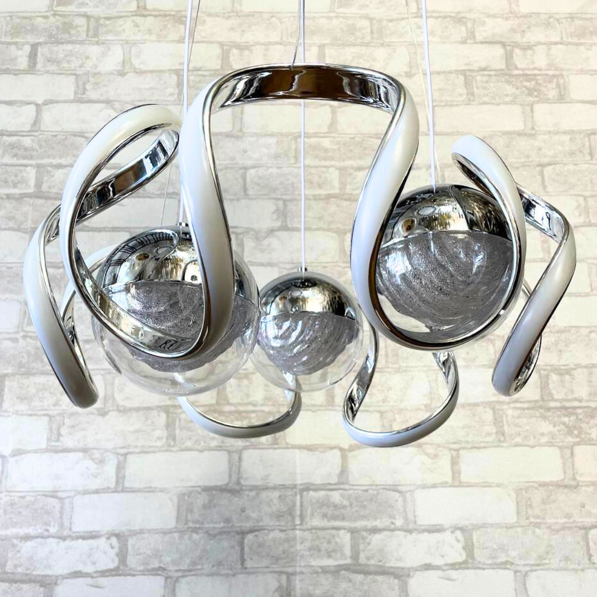 Люстра підвіс з кульками Лед Linisoln 140W до 20 м² колір Хром 3091/3 HR, фото 1