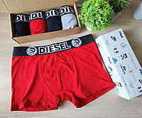 Мужские Трусы Diesel, мужские турсы Дизель Премиум хлопок, боксеры Diesel Красный, L