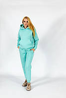 Зимовий спортивний жіночий костюм трьохнитка з начосом зима 44 мята