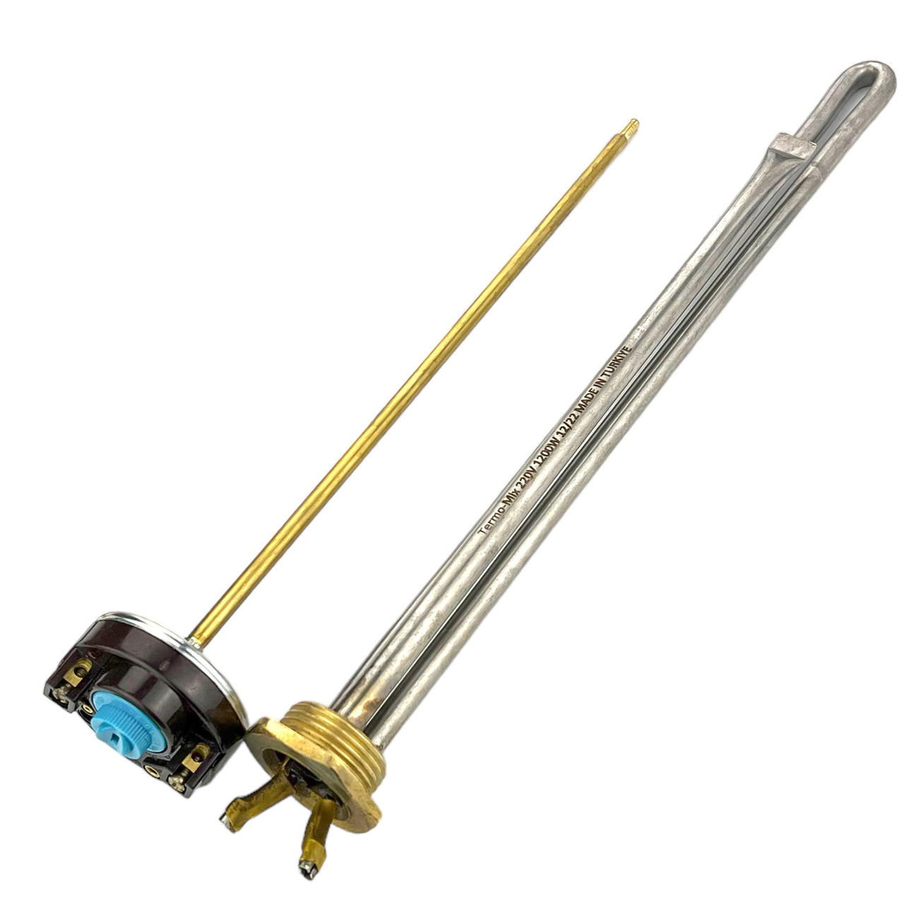 Тен 1200вт з терморегулятором для алюмінієвої батареї, радіатора (1" праве різьблення)