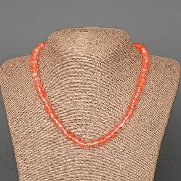 Намисто Халцедон натуральний камінь гладкий рондель d- 8х5мм+- L-46см+-