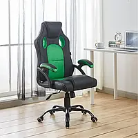 Кресло геймерское Bonro BN-2022S зеленое практичное игровое удобное до 150 кг.
