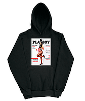 Теплое худи с принтом Плейбой. Playboy 2XS-2XL