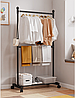 Стійка СТАЛЬНА вішалка для одягу та взуття підлогова з перекладиною Black 173 см., фото 2