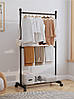 Стійка СТАЛЬНА вішалка для одягу та взуття підлогова з перекладиною Black 173 см., фото 4