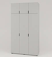 Современный небольшой распашной шкаф 3д 150 см для одежды в спальню с антресоллю под потолок Сан Марино белый высотой 240 см