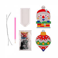 Набір для творчості 1Вересня Ялинкові Прикраси алмазна мозаїка 2шт/уп (954530), фото 3