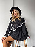 Жіноча чорна сукня з воланами, фото 9