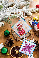 Набір для вишивання бісером новорічної іграшки Мишка шалунішка Абрис Арт ABT007