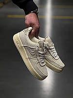 Мужские кроссовки Stussy x Nike Air Force 1 Low Fossil серые кроссовки найк мужские модные кроссовки лето найк