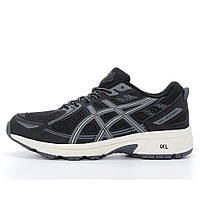 Мужские / женские кроссовки Asics Gel Venture 6 Black Grey Beige, кроссовки асикс гель вентуре 6