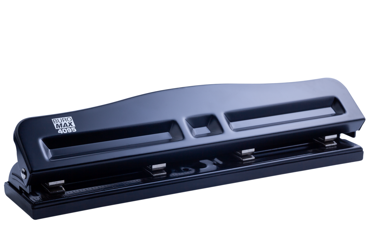 Діркопробивач металевий на 10 аркушів. BUROMAX, BM.4095(до 4-х отверстий)