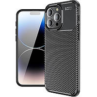 Чохол Fiji Ultimate Carbon для Apple Iphone 15 Pro противоударный бампер чорний