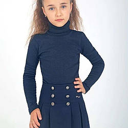 Дитячий теплий гольф-водолазка на флісі, темно синій, 140-158 см, Україна