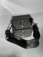 Женская стильная сумка Марк Джейкобс черная Marc Jacobs The Snapshot Black/Gold