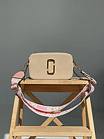 Женская стильная сумка Марк Джейкобс бежевая Marc Jacobs The Snapshot Peach Powder