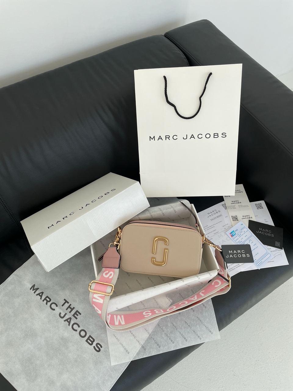 Женская стильная сумка Марк Джейкобс бежевая Marc Jacobs The Snapshot Peach Powder - фото 5 - id-p2014177973