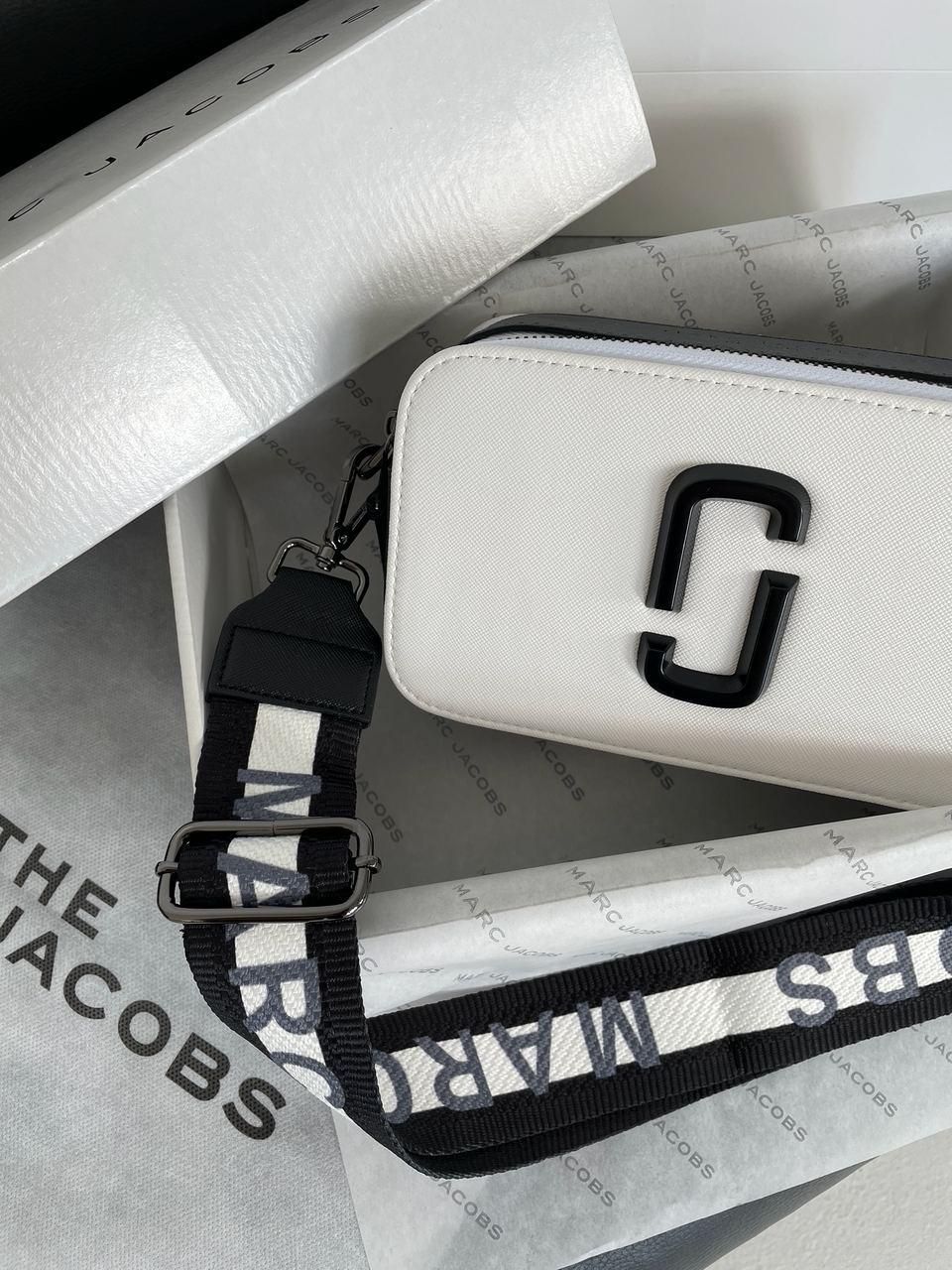 Женская стильная сумка Марк Джейкобс белая Marc Jacobs The Snapshot White/Black - фото 3 - id-p2014177974