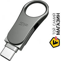 Флешка USB 3.0/USB Type-C Silicon-Power Mobile C80 64GB Silver (SP064GBUC3C80V1S)