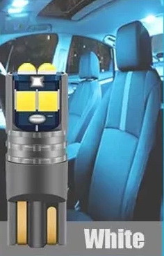 Білий T10 W5W-обманка LED 6-SMD Автолампа світлодіодна безцокольна, фото 1