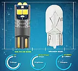 Блакитний Ice Blue T10 W5W обманка LED 6 SMD Автолампа світлодіодна безцокольна, фото 4