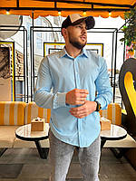 Мужская рубашка супер софт 44-46,48-50.52-54.56-58 голубой,бежевый,черный,белый