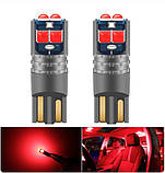 Червона T10 W5Ws обманкою LED 6-SMD автолампа світлодіодна безцокольна, фото 9
