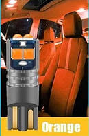 Оранжевый Желтый T10 W5W с обманкой LED 6 SMD автолампа светодиодная безцокольная 12В
