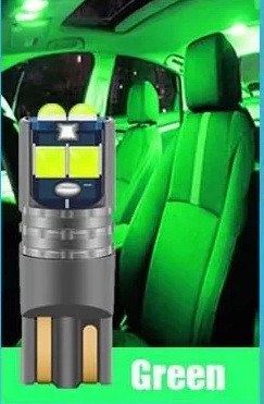 Зелені T10 W5W обманка LED 6-SMD Автолампа світлодіодна безцокольна
