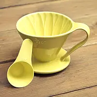 Пуровер Cafec Arita Желтый Ware Flower Dripper Cup4 Yellow