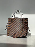 Женская стильная сумка Луи Виттон коричневая Louis Vuitton Neverfull Brown