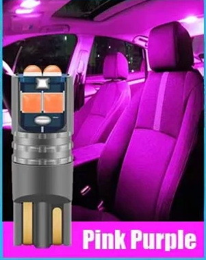 Фіолетовий Pink Purple T10 W5W обманка LED 6 SMD Автолампа світлодіодна безцокольна